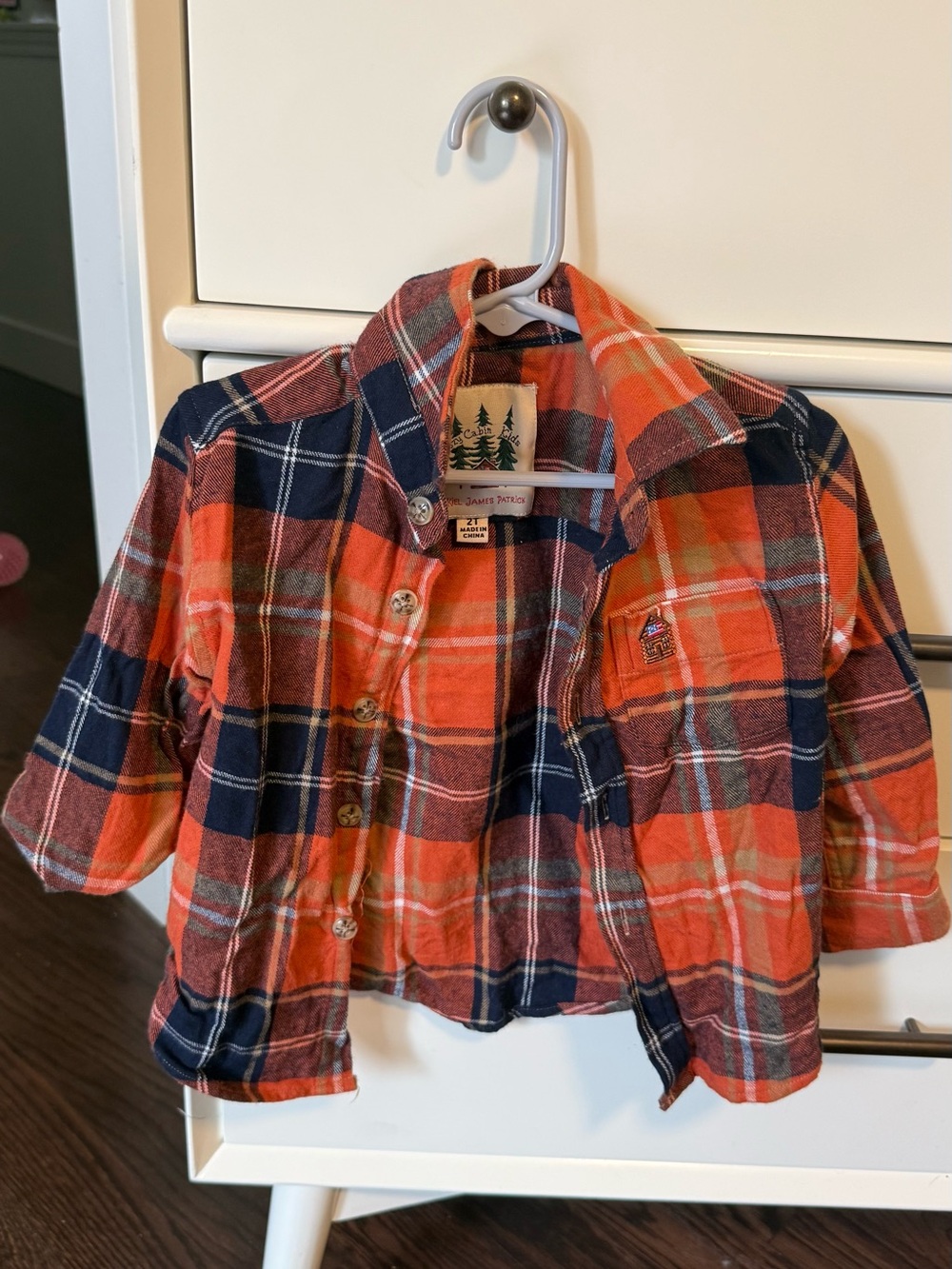 2T Kids Orange & Navy Plaid Flannel Shirt - Kiel Patrick James